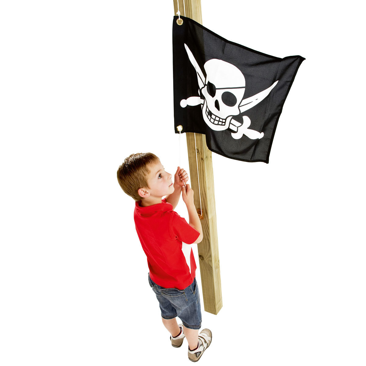 Vlag met hijssysteem - piraat